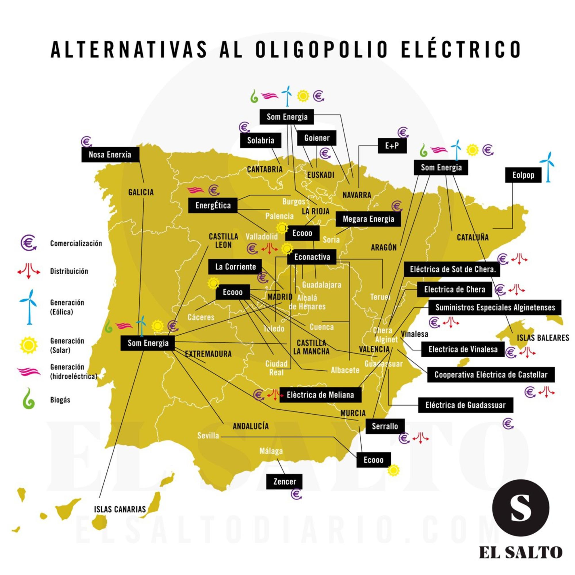 mapa alternativas eléctricas